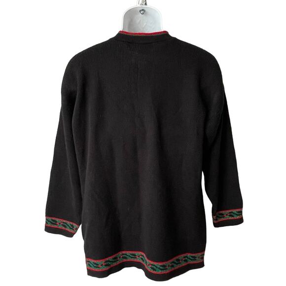 VINTAGE 80s NutCracker Holiday Sparkle Ugly Christmas Tunic Sweater Size Medium - Picture 2 of 7